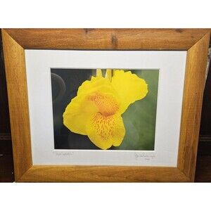 Signed Canna Lily Photo by Glenda Baker Taylor "Red Splatter" 2005 17" x 12.5"